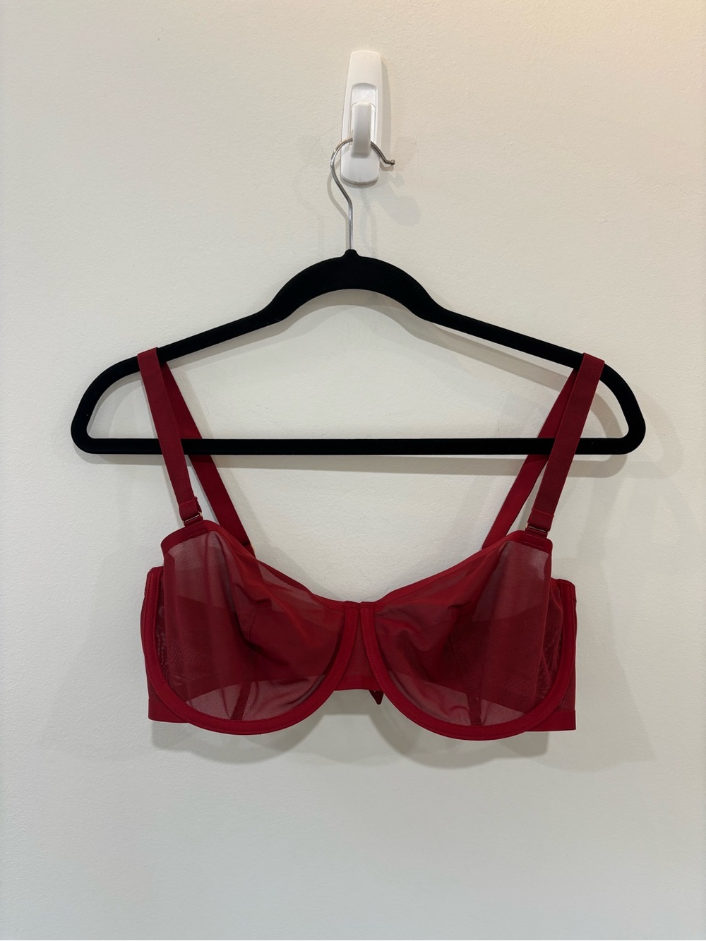 Cuup The Balconette Mesh Red Bra